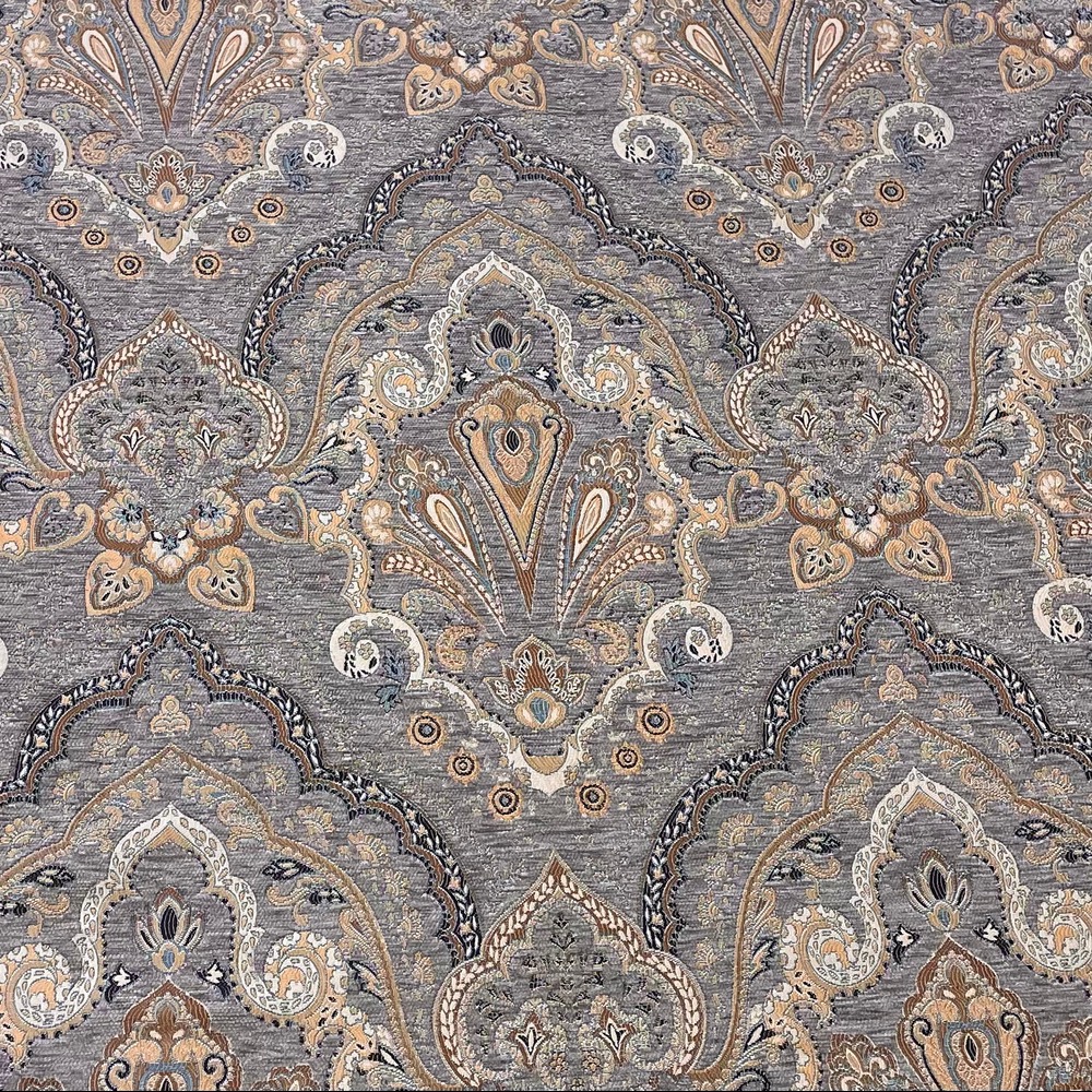 پارچه مبلی و پرده ای شیوا رنگ طوسی طلایی برای مبل استیل و کلاسیک