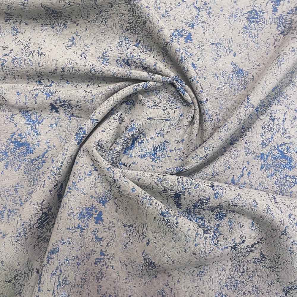 پارچه مبلی و پرده ایی شیوا رنگ طوسی آبی کاربنی برای مبل راحتی